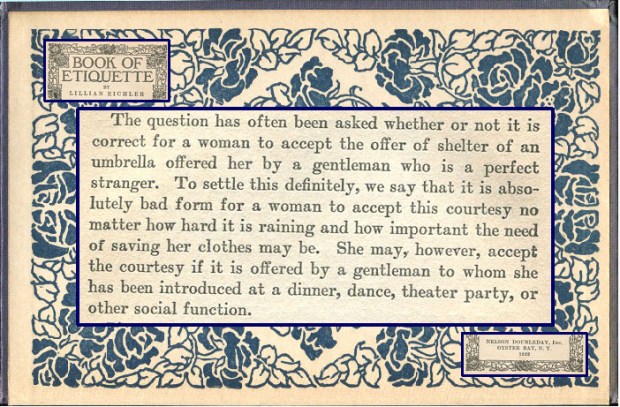 advice from a 1922 etiquette book