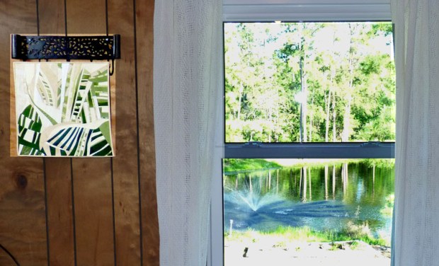 Miniature quilt with similar landscape