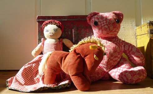 red cloth toys
