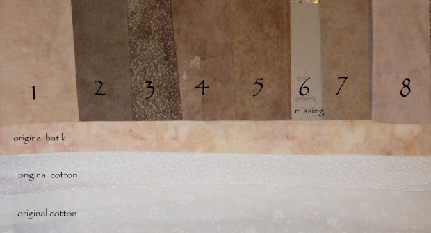 Rudbeckia samples 7 months later, with original fabrics for contrast.