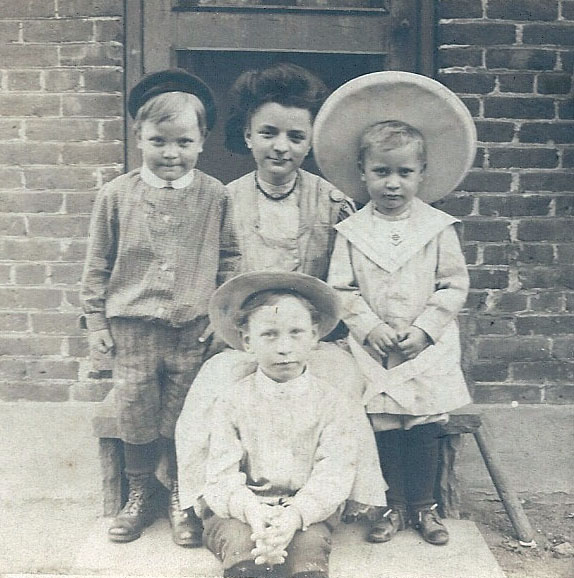 antique photo of children with hats