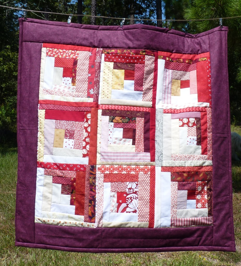 red lap quilt