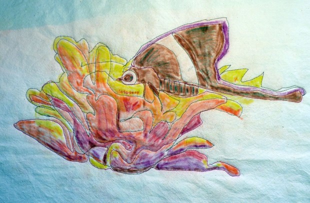 Dry pencil on muslin.