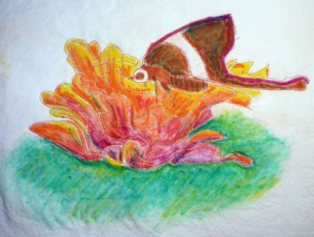 I painted over the colors with glazing medium.