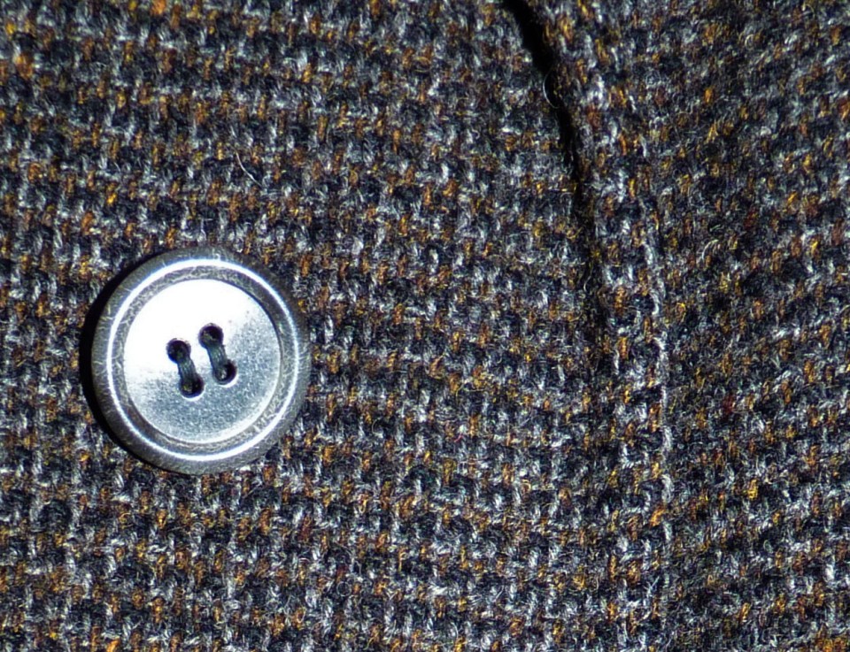 button and tweed fabric