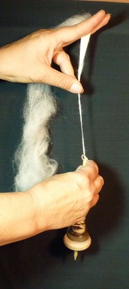 spinning with drop spindle