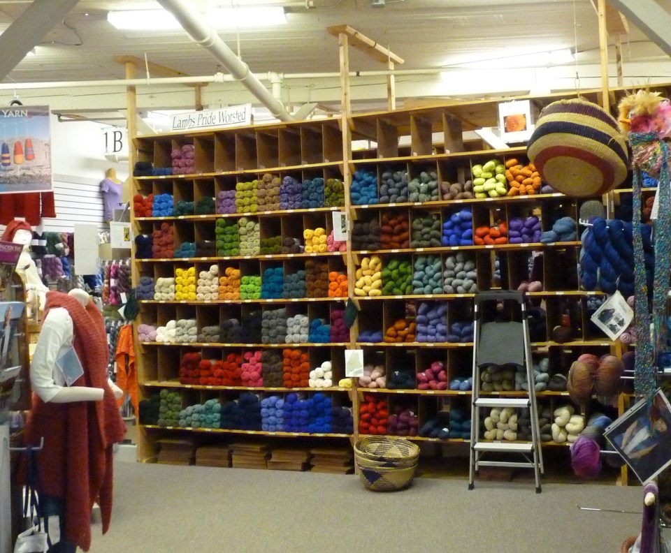 yarn on shelves