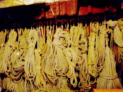 lines stored aboard ship