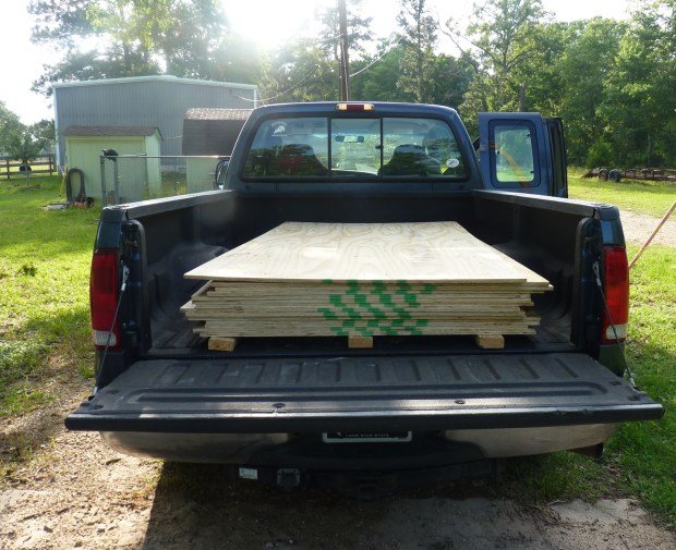 plywood in truck bed