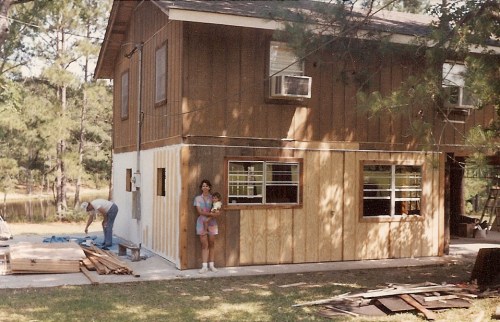 In 1988, the downstairs was partially built in, and my fashion sense was questionable.