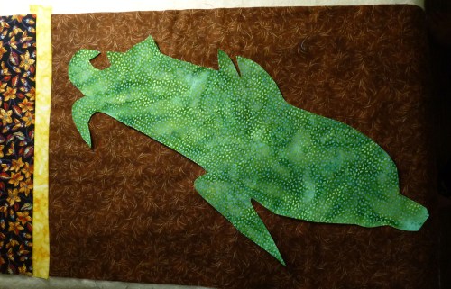 Fusible webbing attached the leaves to the background.