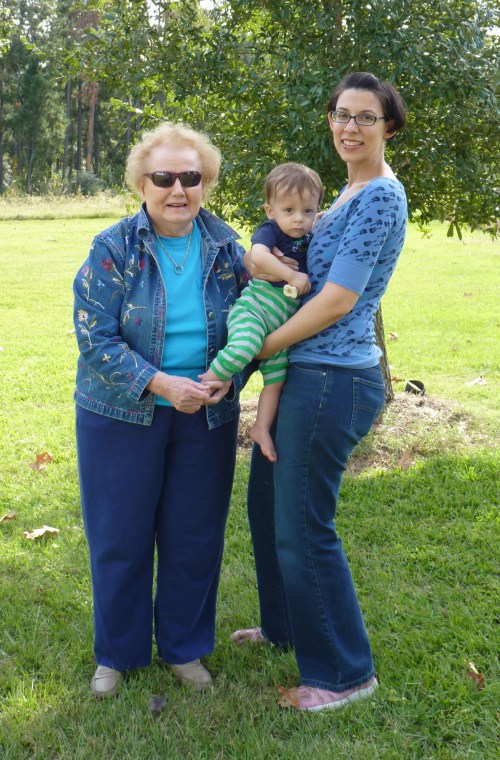 Great-grandma, That Clever Chick, and baby E.