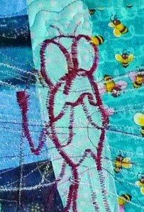 Stitched outline, looks kind of mosquito-y.