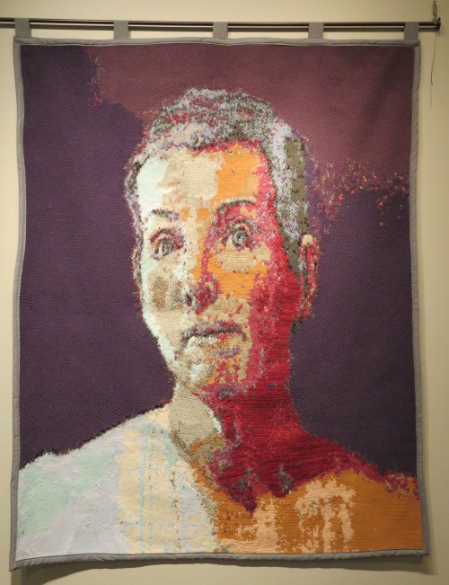 Knitted Self Portrait by Debra Goertz.