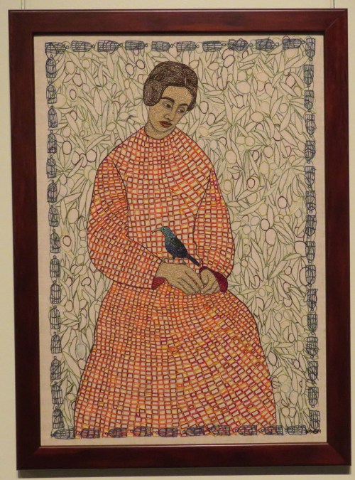 Trees are Poems, by Martha Shade, 2014. Hand-stitched cotton thread and fabric.