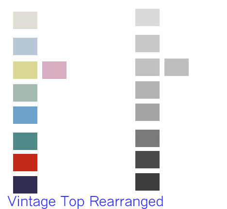 Again, here the colors are arranged to better reflect their values.