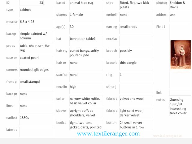 A page of my photo database.