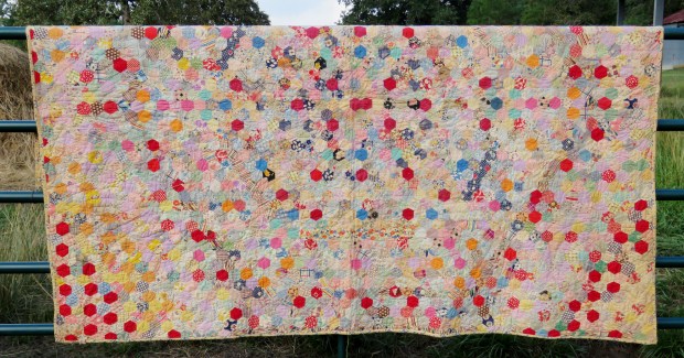 Hexagon quilt from 1930s or 40s.