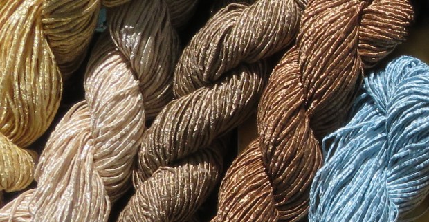 Berroco Captiva -- cotton, polyester, and acrylic.