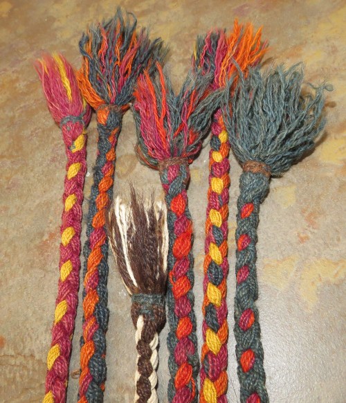 Braids made from unwoven warps.