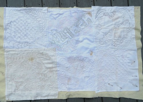 Practice piece from old linen napkins.