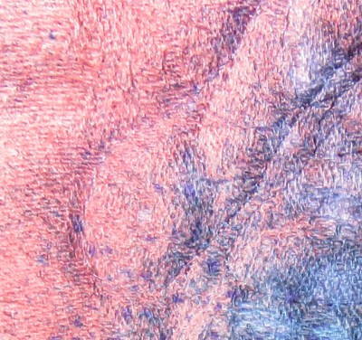 This shows the dotty effect of the sprayed ink.