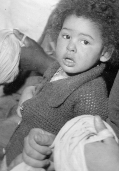 Detail showing the sweater.