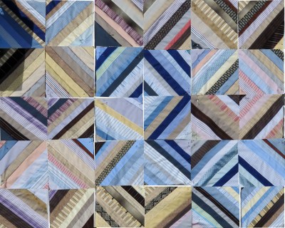 #2 - String diamonds. I would cut the rectangles into squares, piece randomly, add border.