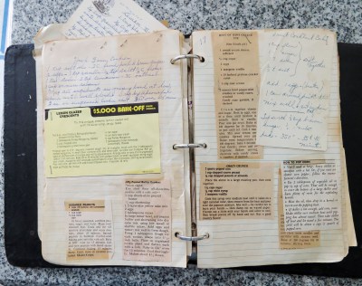 Recipe notebook.