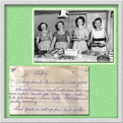 Basic page -- computer-designed background, recipe, family picture.