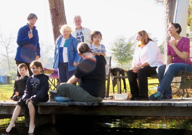 Re-enacting old photos.