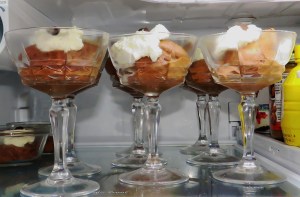 Tiramisu chocolate mousse. With a little mustard in the background.