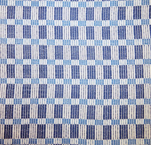 Overshot towel with two blocks.