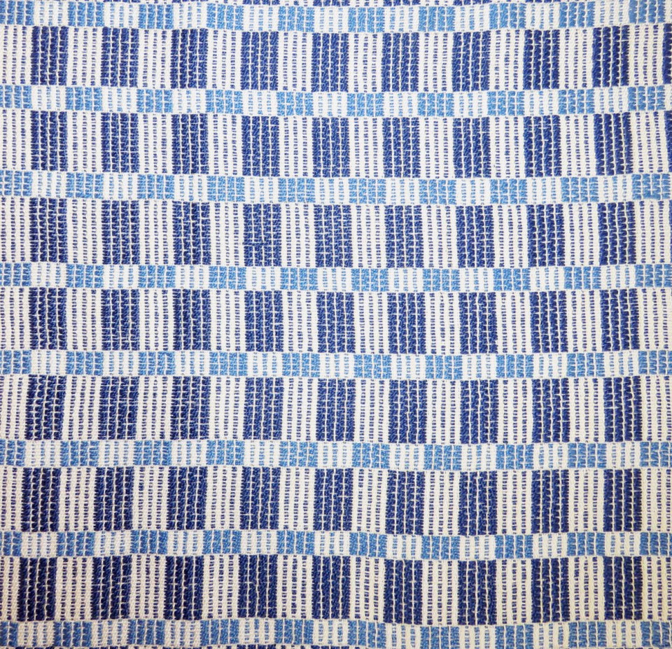 Overshot towel with two blocks.