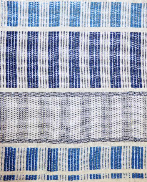 Overshot columns in various shades.