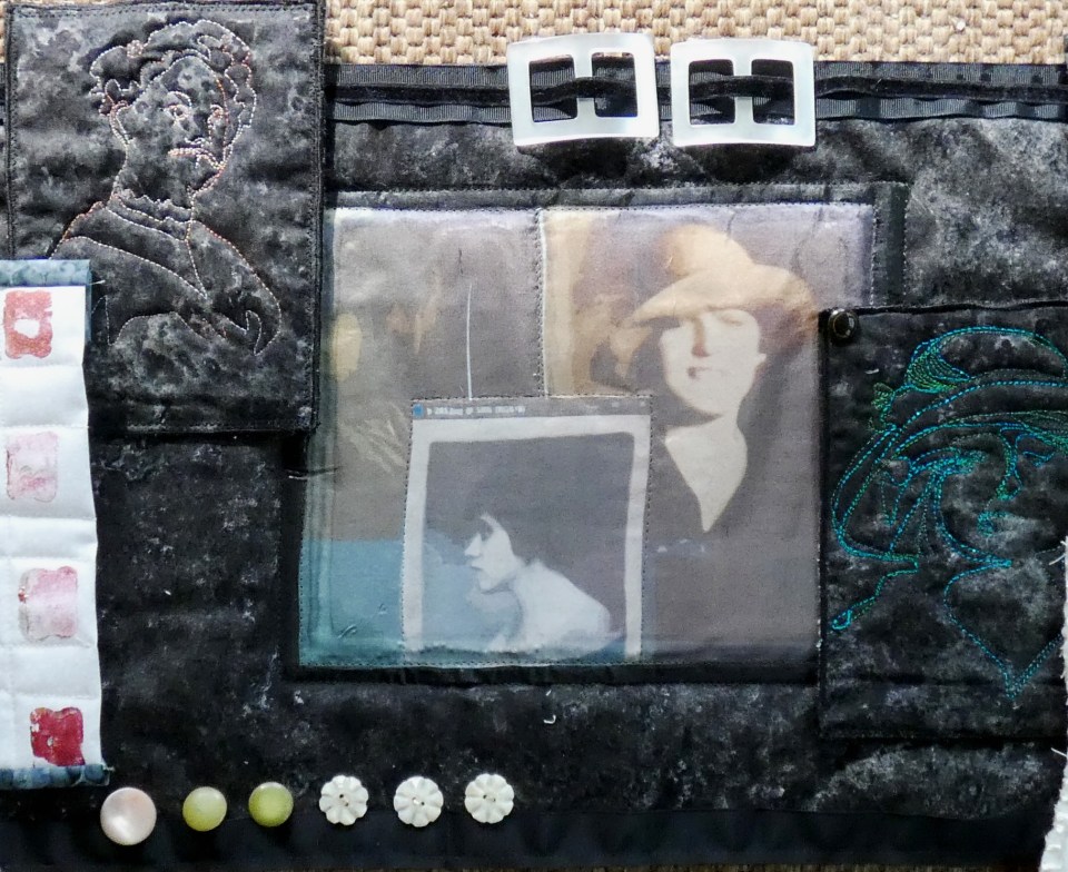 silk print in art quilt