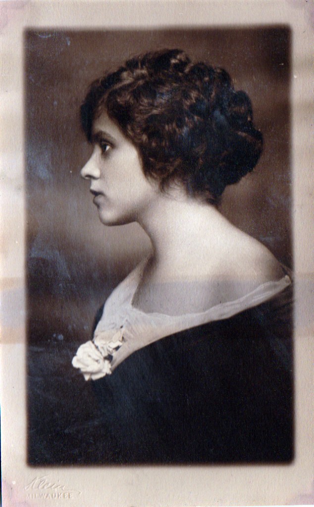 old photo of girl's profile