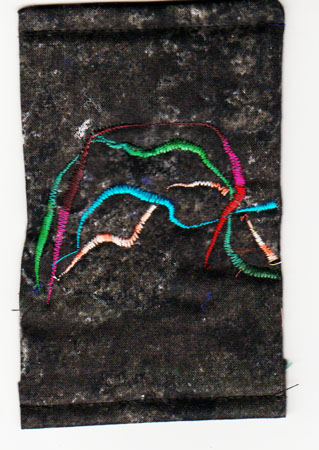 machine-embroidered lines