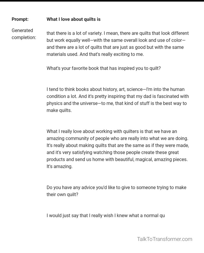 text of an AI response to a prompt