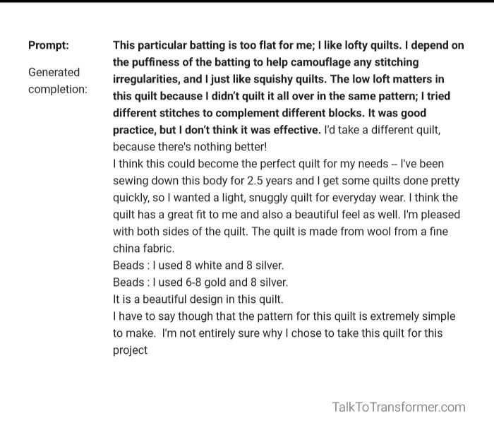 text of an AI response to a prompt