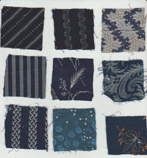 fabric samples from late 1800s
