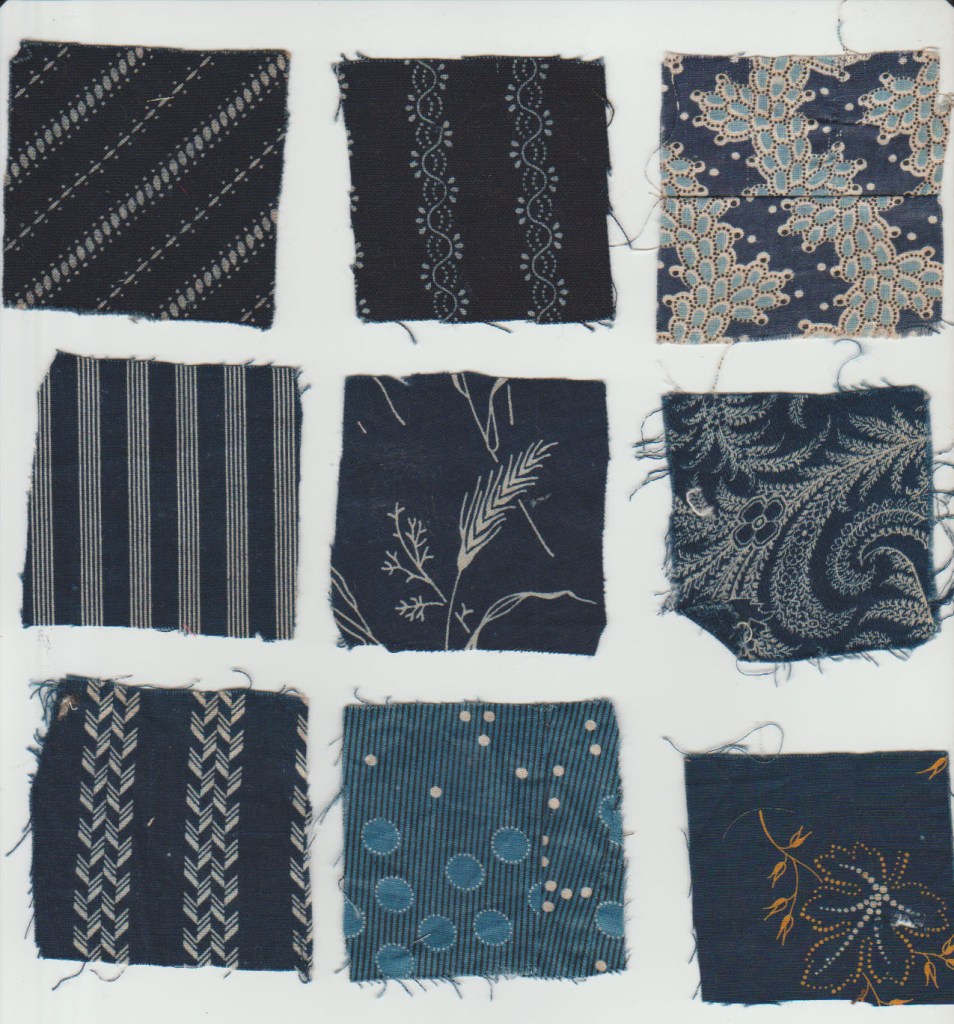 fabric samples from late 1800s