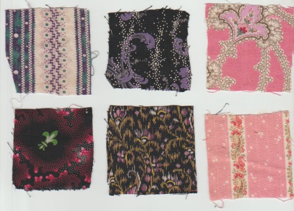 fabric samples from late 1800s
