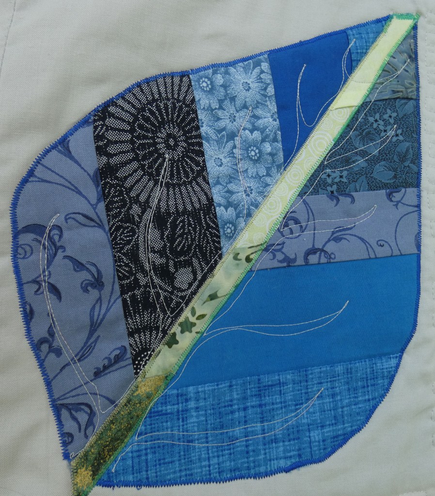 blue leaf made from scraps