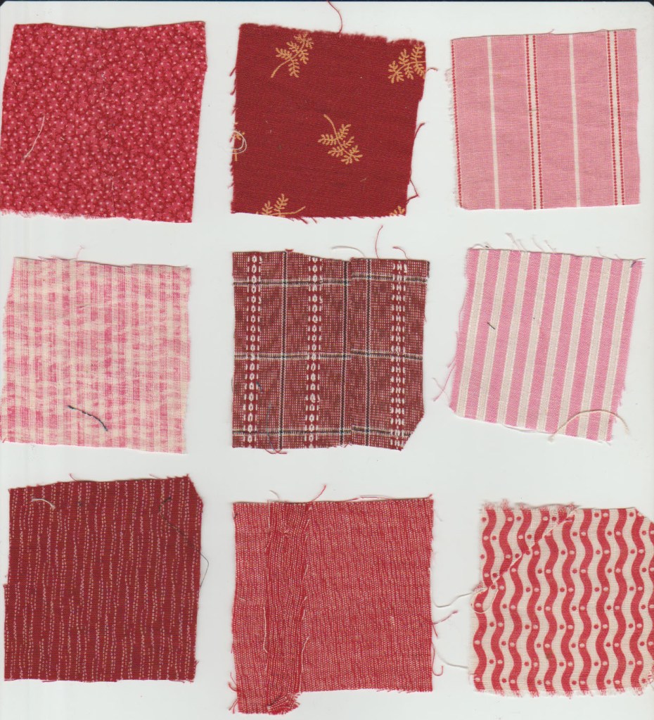 fabric samples from late 1800s