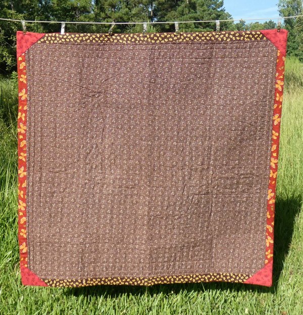 back of lap quilt, showing facings