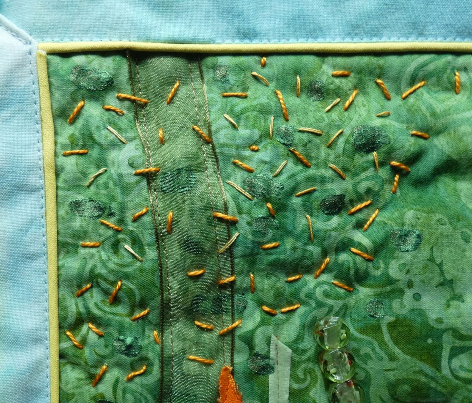 big stitches as a layer of visual interest