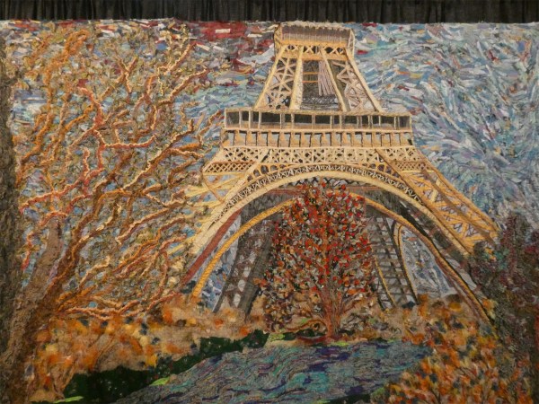 art quilt of Eiffel Tower