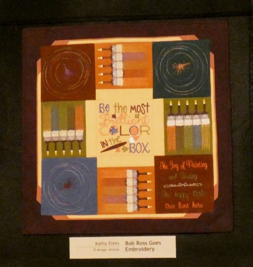bob ross art quilt by kathy estes