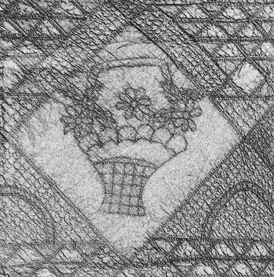 design for flower basket stitching
